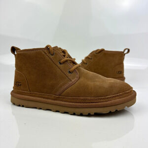 UGG Womens Neumel Suede Lace Up Winter Boots Size 7 Chestnut Brown Comfort Lined